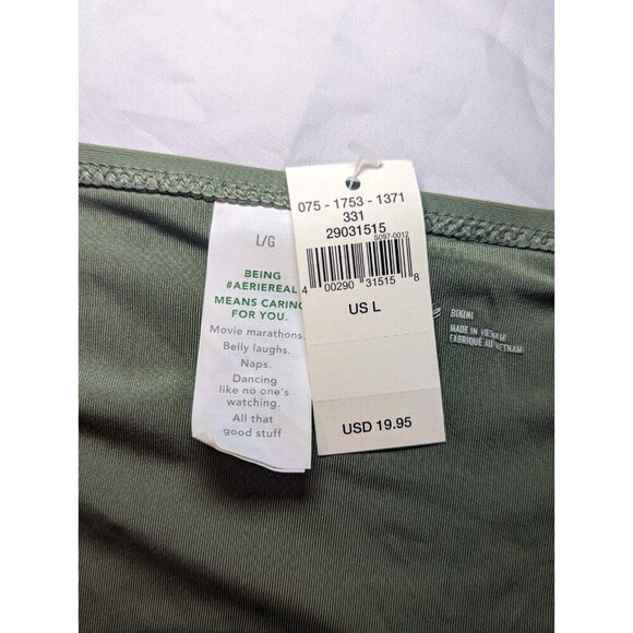 Aerie Olive Full Coverage Bikini Bottom Size Large NWT - Picture 2 of 10